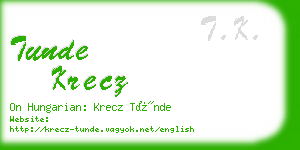 tunde krecz business card